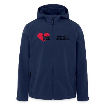 Herzlich Willkommen (2c) - Recycelte Männer Softshell-Jacke von Stanley/Stella - Navy - Vorne - AI Model Male 185 light (185cm)