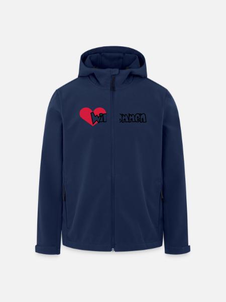 Herzlich Willkommen (2c) - Recycelte Männer Softshell-Jacke von Stanley/Stella - Navy