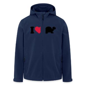 I love Turtle - Men’s Recycled Softshell Jacket by Stanley/Stella - navy - Front - AI Model Male 185 light (185cm)