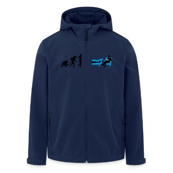 evolution_therapeut_psychologe_11_2016_b - Recycelte Männer Softshell-Jacke von Stanley/Stella - Navy - Vorne - AI Model Male 185 light (185cm)