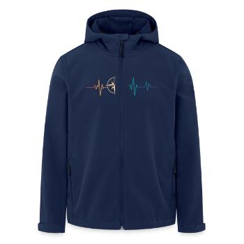 Retro Heartbeat Kompass - Recycelte Männer Softshell-Jacke von Stanley/Stella - Navy - Vorne - AI Model Male 185 light (185cm)