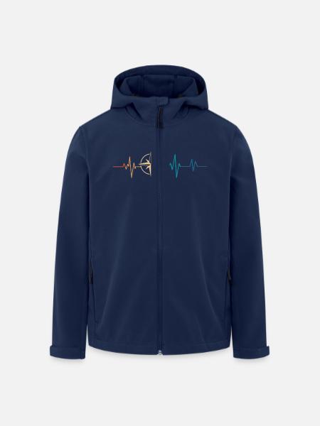 Retro Heartbeat Compass - Men’s Recycled Softshell Jacket by Stanley/Stella - navy