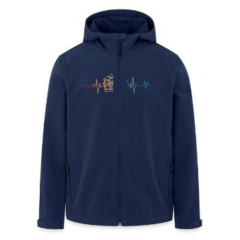 Heartbeat Retro Chocolate Bar - Men’s Recycled Softshell Jacket by Stanley/Stella - navy - Front - AI Model Male 185 light (185cm)