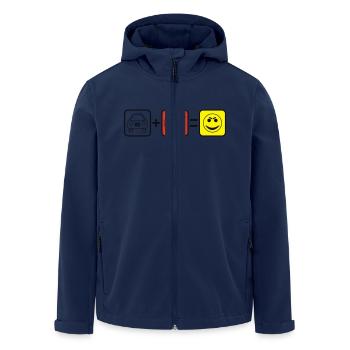 Auto+Turbo=Smile - Recycelte Männer Softshell-Jacke von Stanley/Stella - Navy - Vorne - AI Model Male 185 light (185cm)
