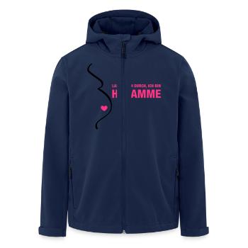 Hebamme - Recycelte Männer Softshell-Jacke von Stanley/Stella - Navy - Vorne - AI Model Male 185 light (185cm)