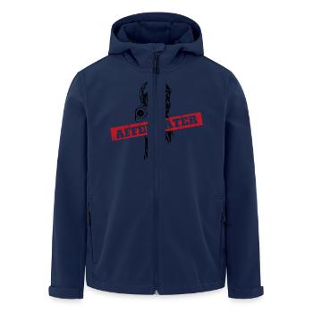 Affe mit Waffe und zielt - Recycelte Männer Softshell-Jacke von Stanley/Stella - Navy - Vorne - AI Model Male 185 light (185cm)