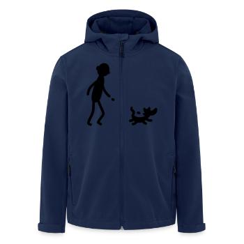 Gassi gehen Hund - Recycelte Männer Softshell-Jacke von Stanley/Stella - Navy - Vorne - AI Model Male 185 light (185cm)