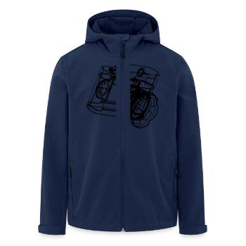 Kamera - Recycelte Männer Softshell-Jacke von Stanley/Stella - Navy - Vorne - AI Model Male 185 light (185cm)