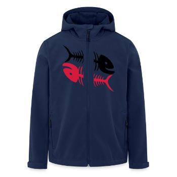 Smiling Fish Bones - Men’s Recycled Softshell Jacket by Stanley/Stella - navy - Front - AI Model Male 185 light (185cm)