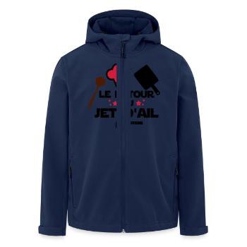 le retour du jet d'ail,citations,chef,cuisine - Veste softshell homme en polyester recyclé Stanley/Stella - marine - Devant - AI Model Male 185 light (185cm)