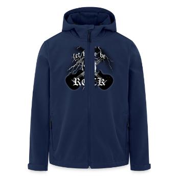 let_there_be_rock_green_sw - Men’s Recycled Softshell Jacket by Stanley/Stella - navy - Front - AI Model Male 185 light (185cm)