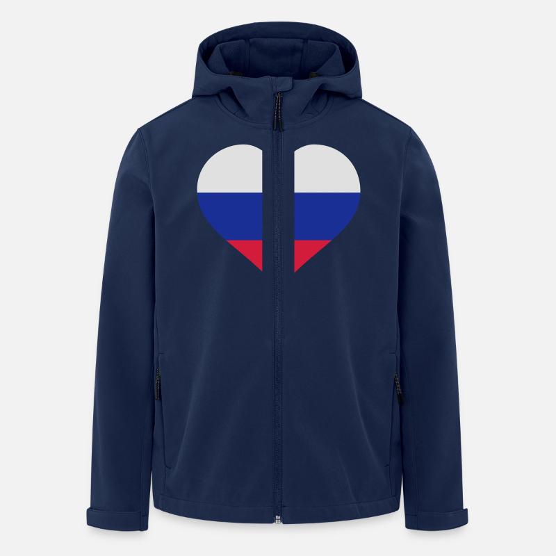 coeur russie - Veste softshell homme en polyester recyclé Stanley/Stella - marine