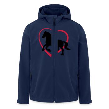 Frison Gypsy Cob ou le type de cheval avec le - Veste softshell homme en polyester recyclé Stanley/Stella - marine - Devant - AI Model Male 185 light (185cm)