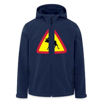 Elk warning 3clr - Men’s Recycled Softshell Jacket by Stanley/Stella - navy - Front - AI Model Male 185 light (185cm)
