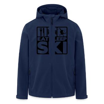eat sleep ski 04 - Men’s Recycled Softshell Jacket by Stanley/Stella - navy - Front - AI Model Male 185 light (185cm)