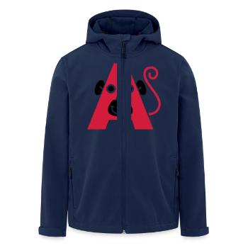 letter A - Men’s Recycled Softshell Jacket by Stanley/Stella - navy - Front - AI Model Male 185 light (185cm)