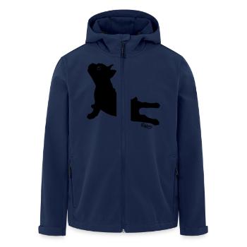 Aphrodite | Französische Bulldogge - Recycelte Männer Softshell-Jacke von Stanley/Stella - Navy - Vorne - AI Model Male 185 light (185cm)
