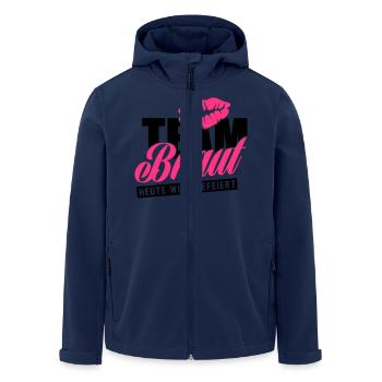 Junggesellinnenabschied - Team Braut - Recycelte Männer Softshell-Jacke von Stanley/Stella - Navy - Vorne - AI Model Male 185 light (185cm)