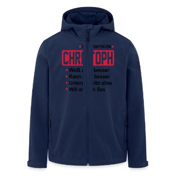 christoph - Recycelte Männer Softshell-Jacke von Stanley/Stella - Navy - Vorne - AI Model Male 185 light (185cm)