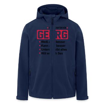 georg - Recycelte Männer Softshell-Jacke von Stanley/Stella - Navy - Vorne - AI Model Male 185 light (185cm)