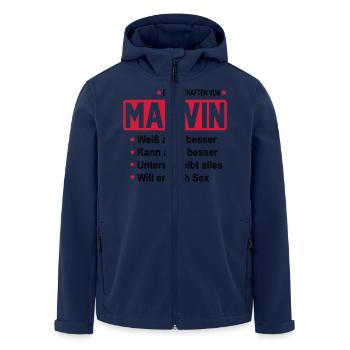 marvin - Recycelte Männer Softshell-Jacke von Stanley/Stella - Navy - Vorne - AI Model Male 185 light (185cm)