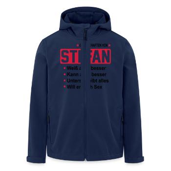 stefan - Recycelte Männer Softshell-Jacke von Stanley/Stella - Navy - Vorne - AI Model Male 185 light (185cm)
