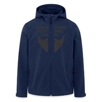 Who Needs Hair With A Beard Like This - Recycelte Männer Softshell-Jacke von Stanley/Stella - Navy - Vorne - AI Model Male 185 light (185cm)