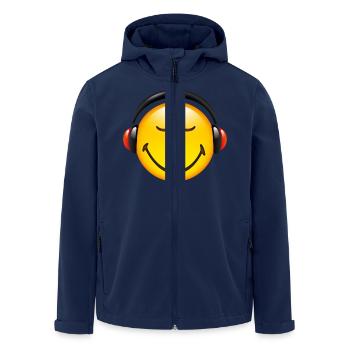 Smiley Glossy Headphones on - Veste softshell homme en polyester recyclé Stanley/Stella - marine - Devant - AI Model Male 185 light (185cm)
