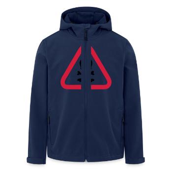 skull danger triangle panel 280) - Men’s Recycled Softshell Jacket by Stanley/Stella - navy - Front - AI Model Male 185 light (185cm)