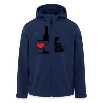 wine bottle grapes - Recycelte Männer Softshell-Jacke von Stanley/Stella - Navy - Vorne - AI Model Male 185 light (185cm)