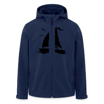 Schiffe - Segelboot Vögel - Recycelte Männer Softshell-Jacke von Stanley/Stella - Navy - Vorne - AI Model Male 185 light (185cm)