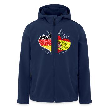 Deutschland Spanien Herzen Fußball Länderspiel - Recycelte Männer Softshell-Jacke von Stanley/Stella - Navy - Vorne - AI Model Male 185 light (185cm)