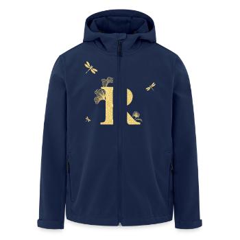 Buchstabe r Goldene Glitzer Libelle - Geschenkidee - Recycelte Männer Softshell-Jacke von Stanley/Stella - Navy - Vorne - AI Model Male 185 light (185cm)