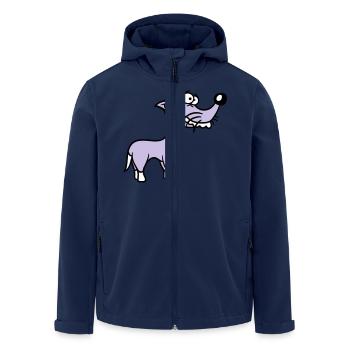 Hund Steht Dumm Kerl Lustig Blöd Verrückt Komisch - Recycelte Männer Softshell-Jacke von Stanley/Stella - Navy - Vorne - AI Model Male 185 light (185cm)