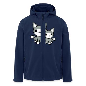 2 Cats Friends Team Crew Two Pet Kittens - Men’s Recycled Softshell Jacket by Stanley/Stella - navy - Front - AI Model Male 185 light (185cm)