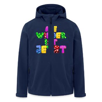 AfD stoppen gegen rechts Demokratie Vielfalt links - Recycelte Männer Softshell-Jacke von Stanley/Stella - Navy - Vorne - AI Model Male 185 light (185cm)