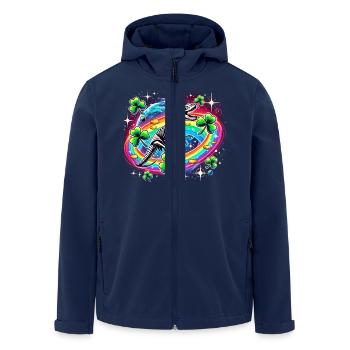 Dino St. Patrick's Day Skelett Kleeblatt - Recycelte Männer Softshell-Jacke von Stanley/Stella - Navy - Vorne - AI Model Male 185 light (185cm)