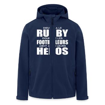 Rugby, rugby sport, rugby humour, rugby - Men’s Recycled Softshell Jacket by Stanley/Stella - navy - Front - AI Model Male 185 light (185cm)