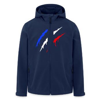 Claws France - Men’s Recycled Softshell Jacket by Stanley/Stella - navy - Front - AI Model Male 185 light (185cm)