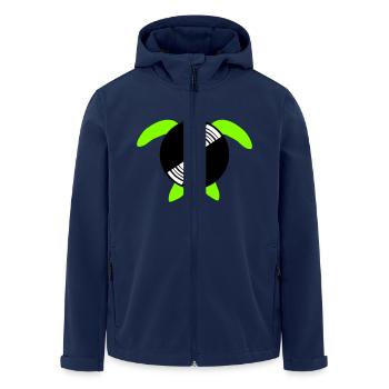 Water Turtle Vinyl Record Music DJ Club - Men’s Recycled Softshell Jacket by Stanley/Stella - navy - Front - AI Model Male 185 light (185cm)