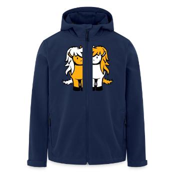 2 Chevaux Homme Femme Amoureux Amis Amour Équipe - Veste softshell homme en polyester recyclé Stanley/Stella - marine - Devant - AI Model Male 185 light (185cm)