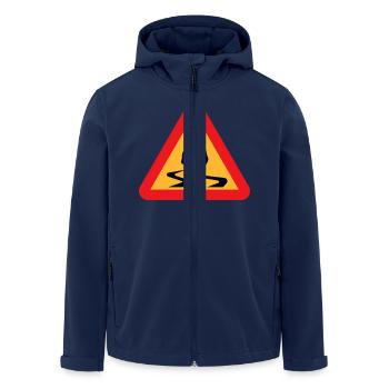Skidding Car Warning Sign - Men’s Recycled Softshell Jacket by Stanley/Stella - navy - Front - AI Model Male 185 light (185cm)