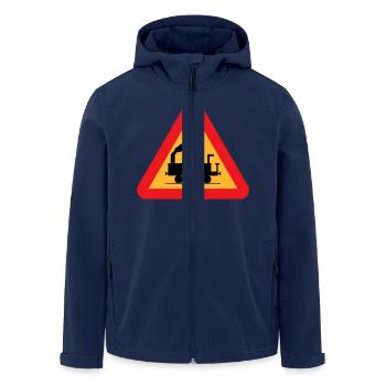 Train de panneau d'avertissement - Veste softshell homme en polyester recyclé Stanley/Stella - marine - Devant - AI Model Male 185 light (185cm)