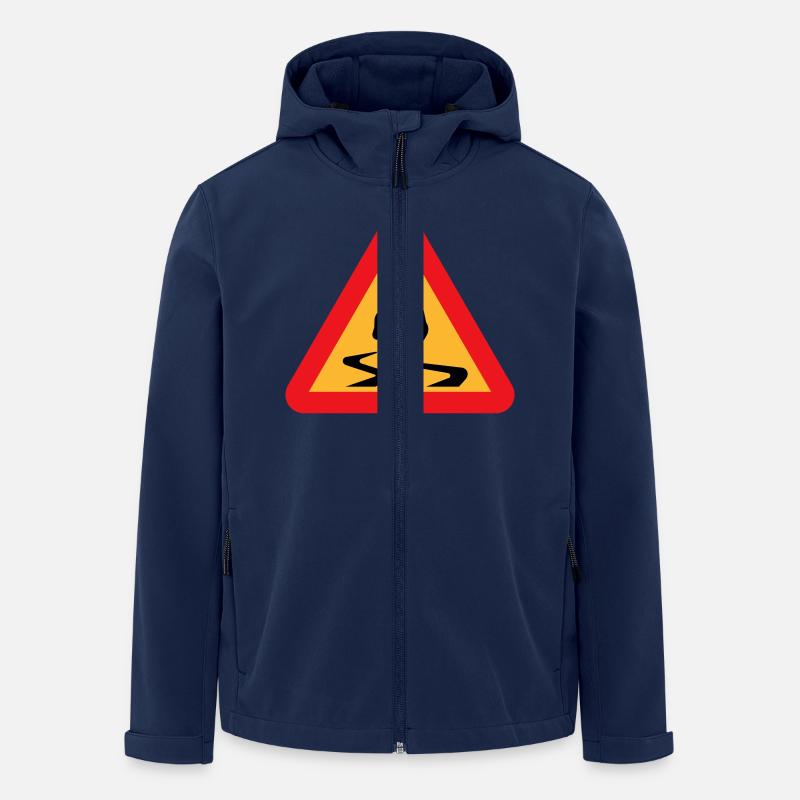 Route glissante voiture Avertissement - Veste softshell homme en polyester recyclé Stanley/Stella - marine