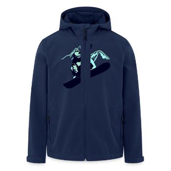 Snowboarder Mountain - Recycelte Männer Softshell-Jacke von Stanley/Stella - Navy - Vorne - AI Model Male 185 light (185cm)