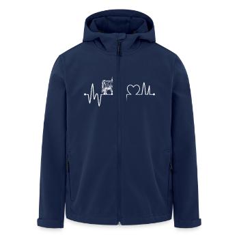Cow Beef Heartbeat Highland Cattle - Men’s Recycled Softshell Jacket by Stanley/Stella - navy - Front - AI Model Male 185 light (185cm)