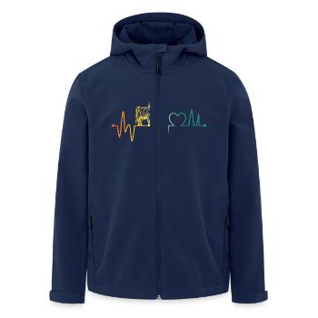 Cow Beef Heartbeat Highland Cattle - Men’s Recycled Softshell Jacket by Stanley/Stella - navy - Front - AI Model Male 185 light (185cm)