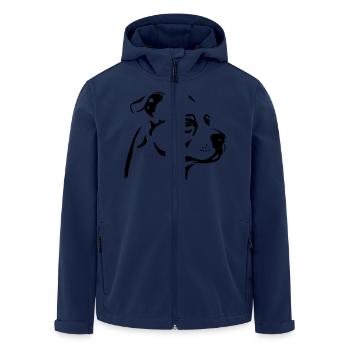 American Staffordshire Terrier head - Men’s Recycled Softshell Jacket by Stanley/Stella - navy - Front - AI Model Male 185 light (185cm)