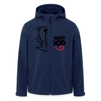 me want food! - Men’s Recycled Softshell Jacket by Stanley/Stella - navy - Front - AI Model Male 185 light (185cm)