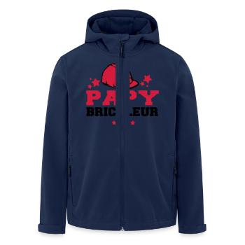 papy bricoleur - Veste softshell homme en polyester recyclé Stanley/Stella - marine - Devant - AI Model Male 185 light (185cm)